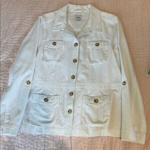 GAP Linen Cotton Blend Jacket Women's White Gorgeous XL